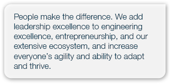 People make the difference. We add leadership excellence to engineering excellence, entrepreneurship, and our extensi...