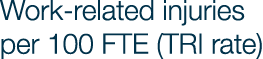 Work related injuries per 100 FTE (TRI rate)